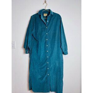 J.CREW OUTFITTERS Oarsman Dress Women Green Corduroy Maxi Vintage 8